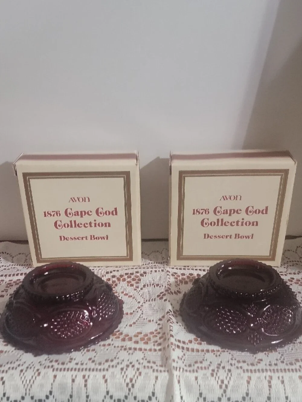 Avon Cape Cod Collection Dessert Bowls - Deep Ruby (Pair)